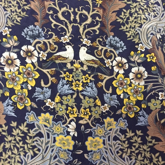 Club Monaco - 100% Silk Blue Yellow Birds Floral Shift Dress - Small - Picture 4 of 5